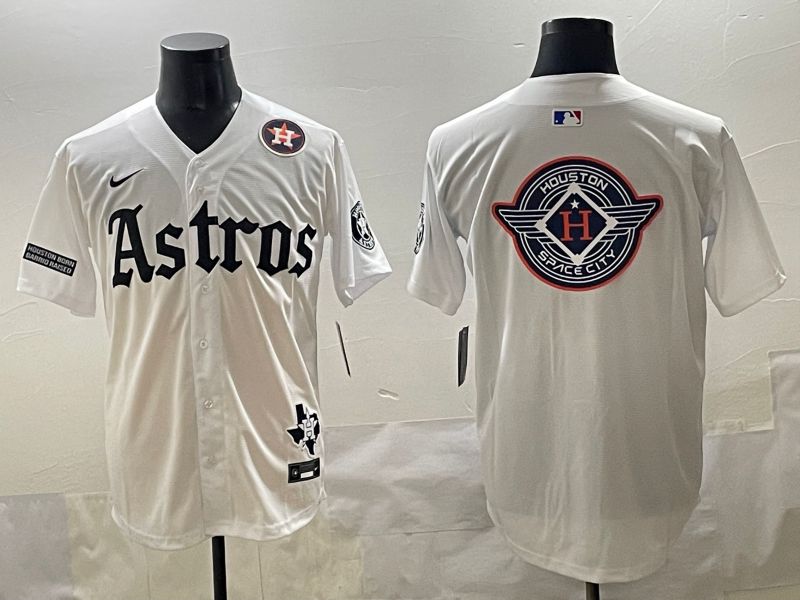 Men 2025 Houston Astros Blank White Five generations Joint Name Nike MLB Jersey style 33->houston astros->MLB Jersey